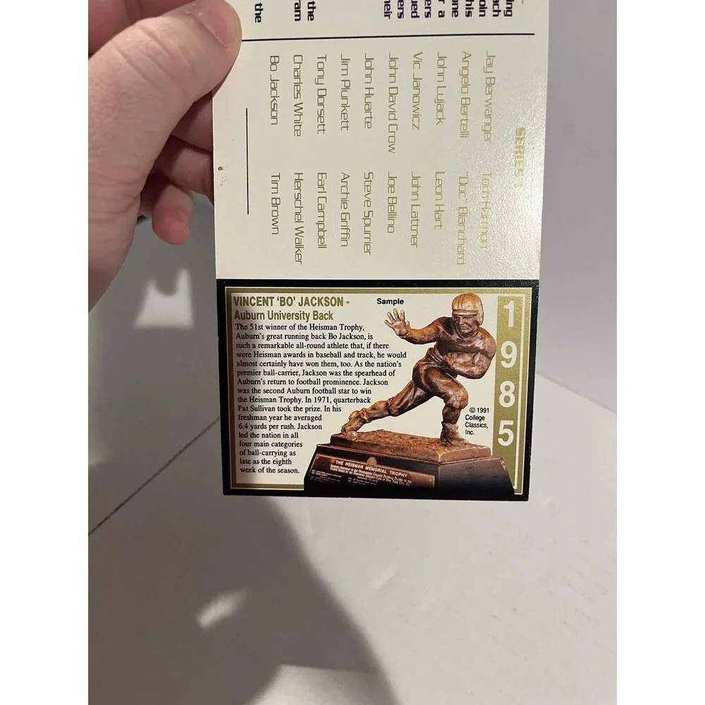 1991 Bo Jackson Signed Heisman Collection Sample Ad Panel Auto